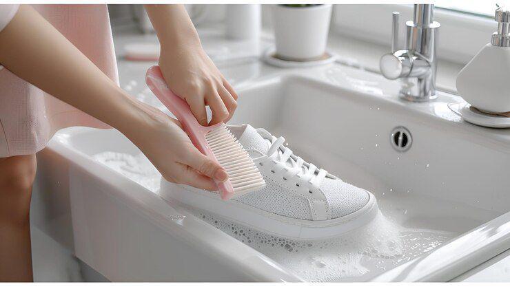 Ilustrasi cuci sepatu (freepik.com/tksonique)