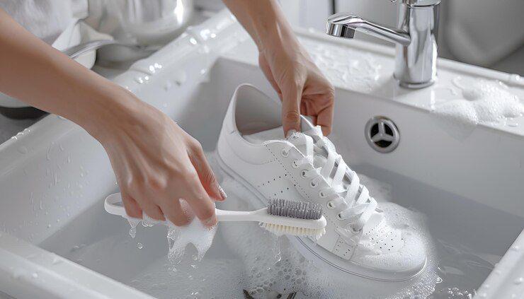 Ilustrasi cuci sepatu (freepik.com/tksonique)