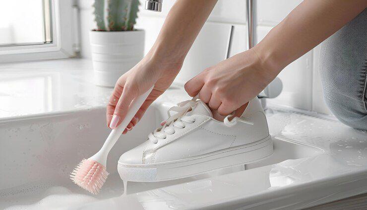 Ilustrasi cuci sepatu (freepik.com/tksonique)