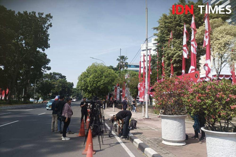 Suasana depan Gedung MK jelang aksi demo terkait RUU Pilkada pada Kamis (22/8/2024). (IDN Times/Dini Suciatiningrum)