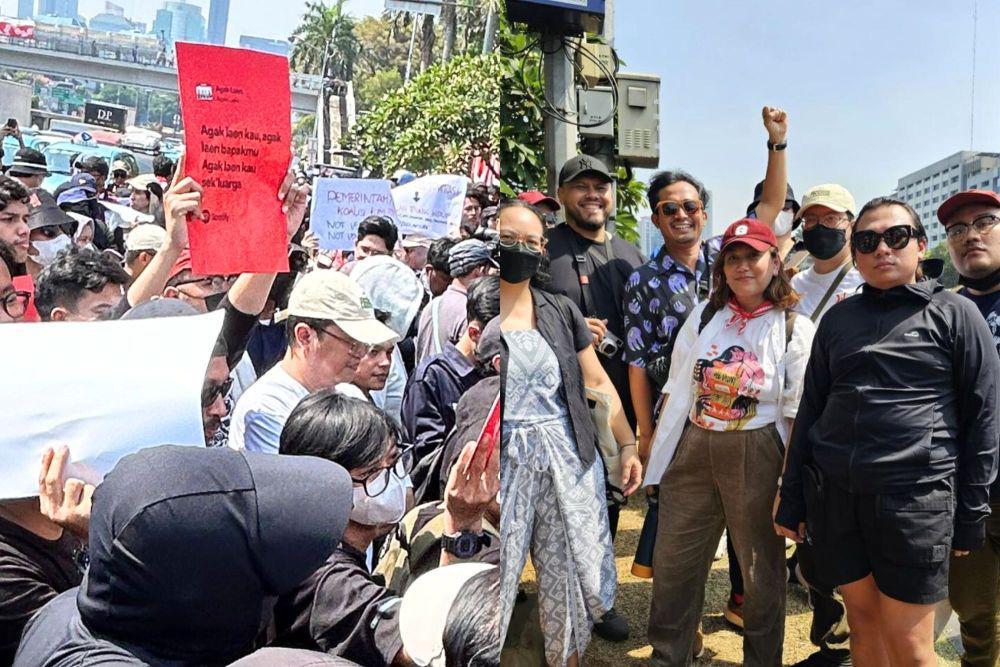 7 Potret Keanu Agl Ikut Demo Tolak Revisi RUU Pilkada
