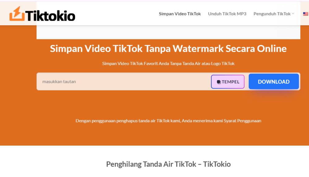Tampilan saat akan mengunduh video TikTok dengan Tiktokio.com. (Tiktokio.com)