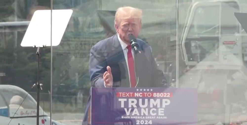 Capres dari Partai Republik, Donald Trump berkampanye dilindungi kaca antipeluru. (dok. X @RealDonaldTrump)