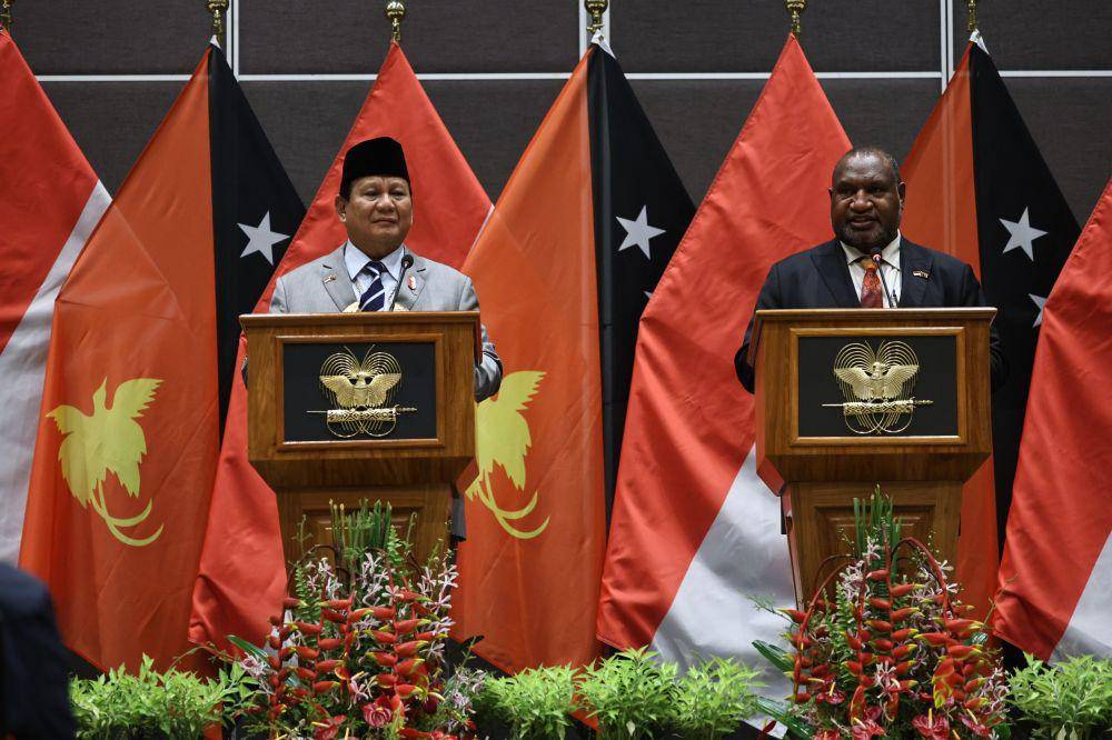 Menteri Pertahanan Prabowo Subianto menepati janjinya untuk mengunjungi Papua Nugini dan bertemu Perdana Menteri (PM) James Marape di negaranya, Rabu (21/8). (dok. Tim Komunikasi Prabowo)