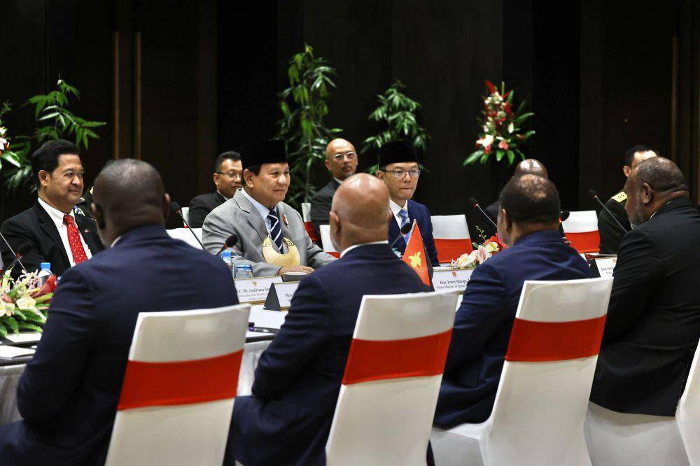 Menteri Pertahanan Prabowo Subianto menepati janjinya untuk mengunjungi Papua Nugini dan bertemu Perdana Menteri (PM) James Marape di negaranya, Rabu (21/8). (dok. Tim Komunikasi Prabowo)