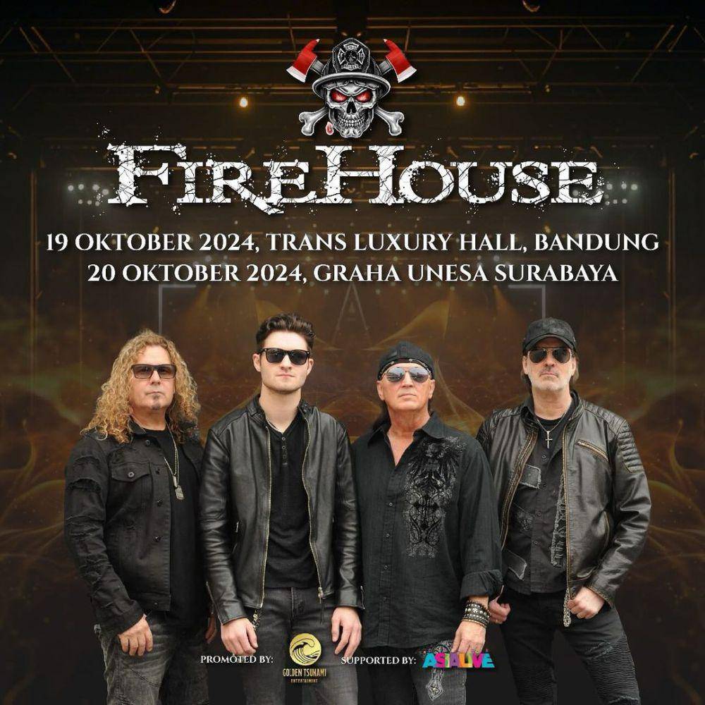poster konser FireHouse 2024 di Bandung dan Surabaya (www.instagram.com/goldentsunami.ent)