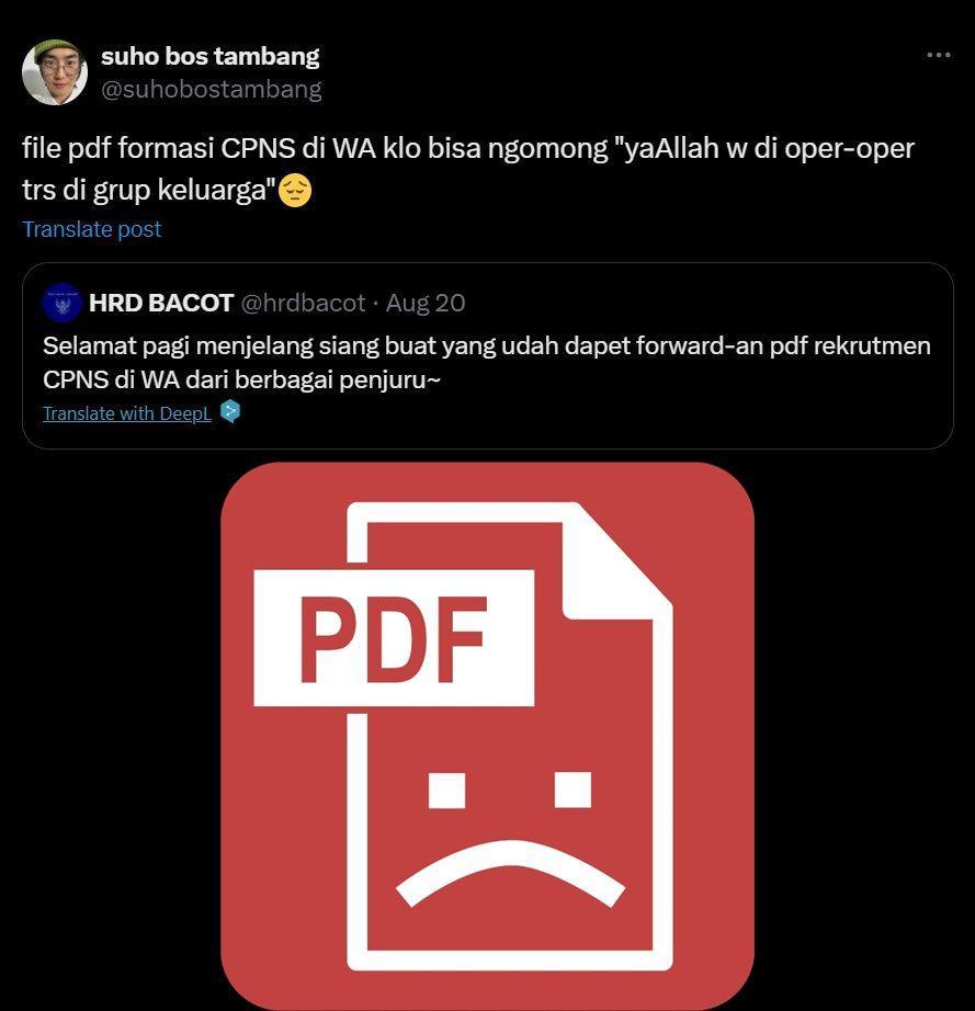 meme disuruh emak daftar CPNS (x.com/suhobostambang)