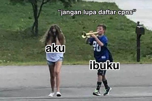 meme disuruh emak daftar CPNS (x.com/isnansayyidinaa)