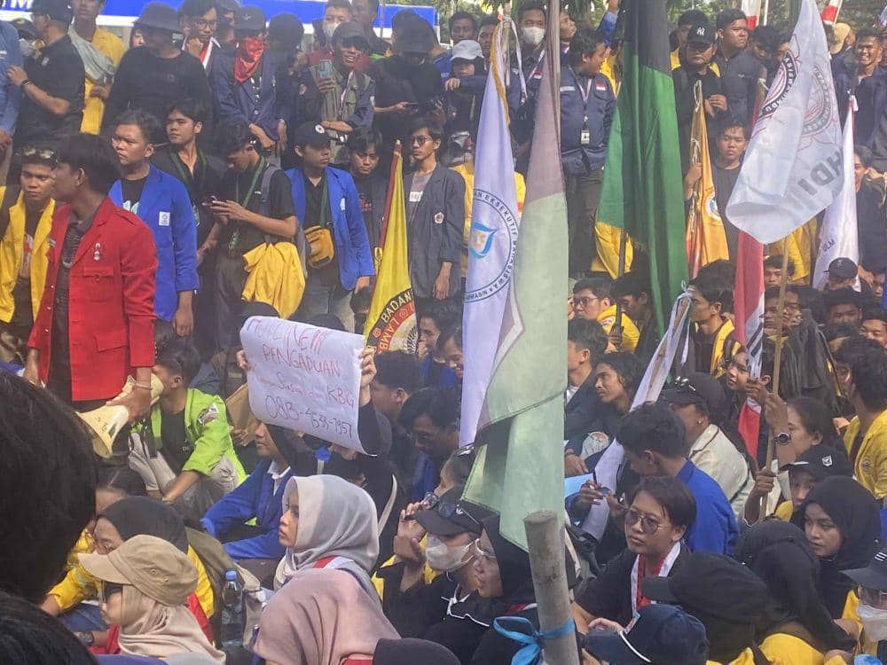 Mahasiswa di Kalsel tolak RUU Pilkada kawal putusan MK. (IDN Times/Hamdan)