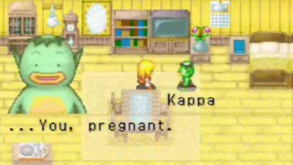 Cuplikan pernikahan dengan Kappa. (dok. Natsume Inc./Harvest Moon: More Friends of Mineral Town)