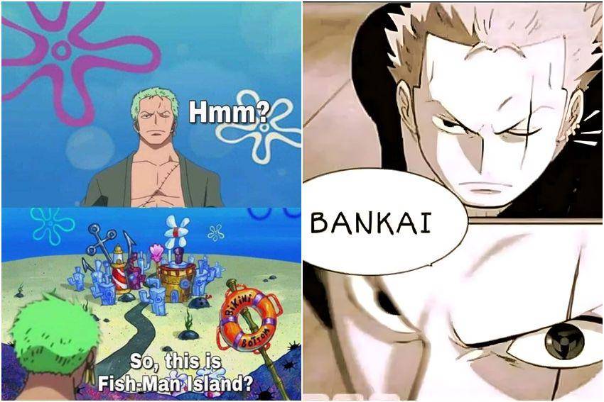 kolase potret meme Zoro nyasar (reddit.com/user/OverallOtaku | reddit.com/user/Astonmartin34678)