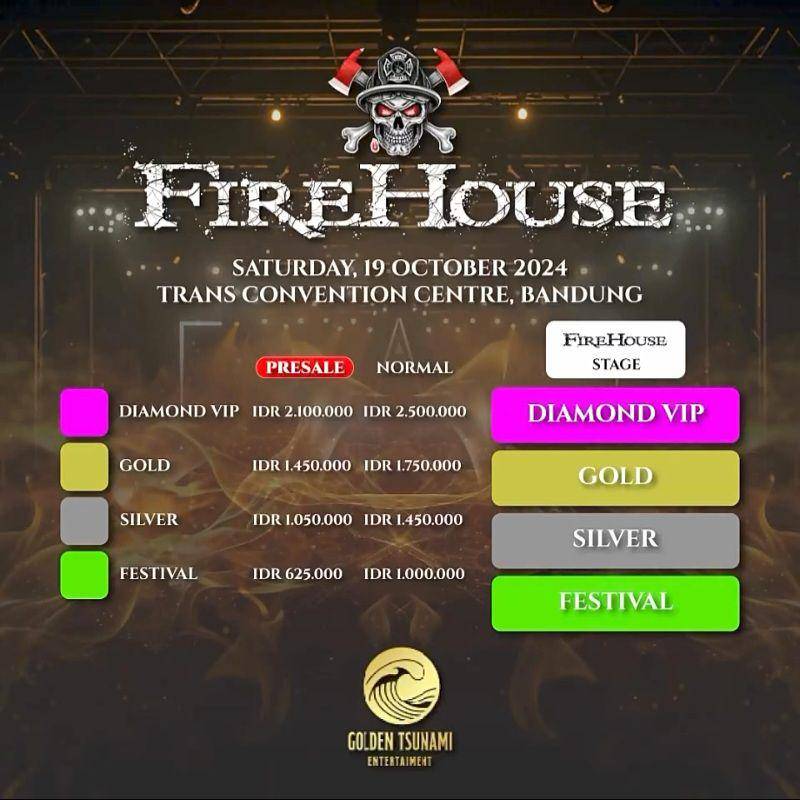 harga tiket konser FireHouse 2024 di Bandung (www.instagram.com/goldentsunami.ent)