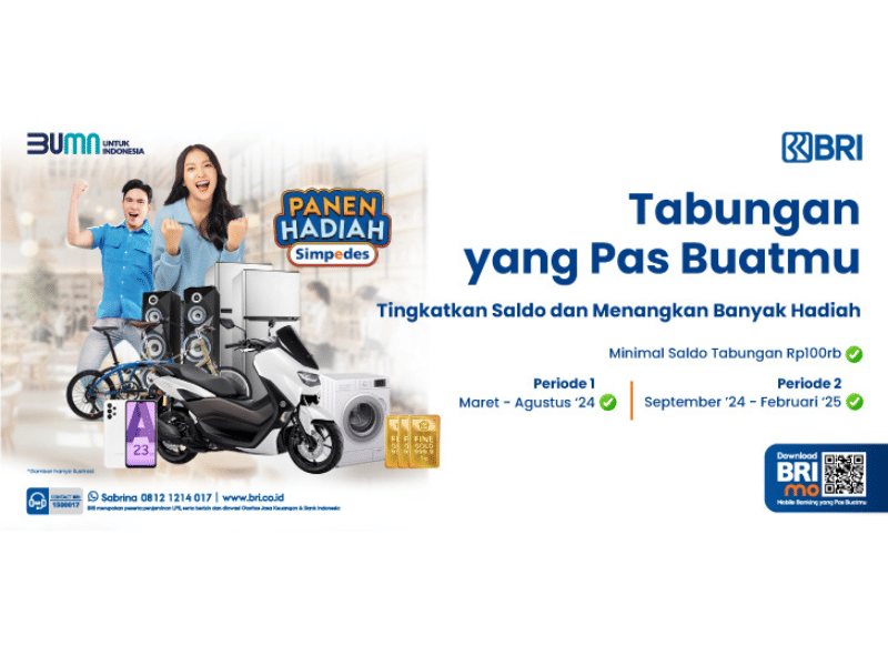 Daftar hadiah program Panen Hadiah Simpedes (dok. Bank BRI)