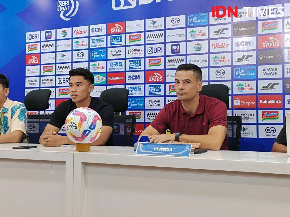 Muhammad Ferarri dalam sesi jumpa pers jelang Persija lawan Persis. (IDN Times/Sandy Firdaus)
