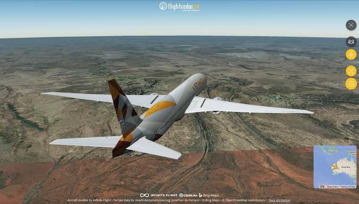tampilan Flightradar24 (flightradar24.com)