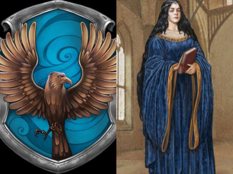 gambar maskot Ravenclaw dan Rowena Ravenclaw (harrypotter.fandom.com)