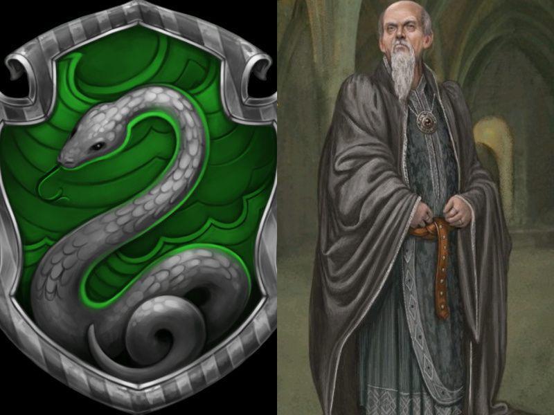 gambar maskot Slytherin dan Salazar Slytherin (wizardingworld.com)