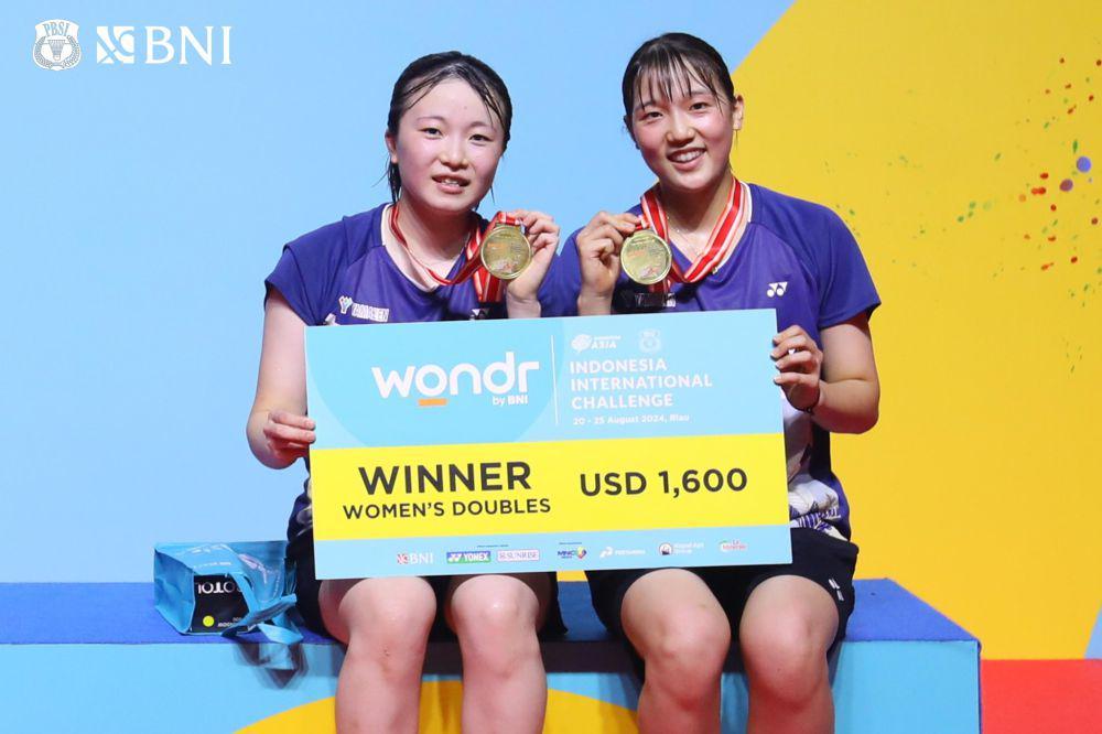 Miki Kanehiro/Rui Kiyama saat menjuarai Indonesia International Challenge 2024 (x.com/INABadminton)