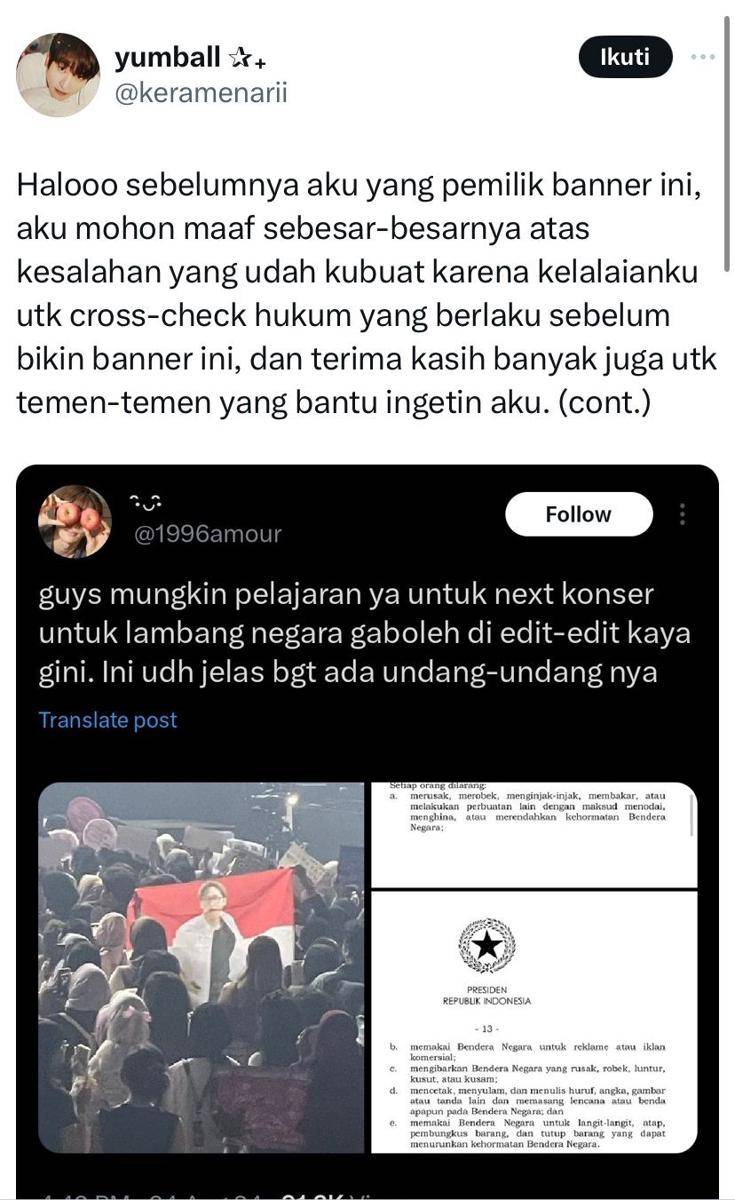 permintaan maaf @keramenarii (x.com/@keramenarii)