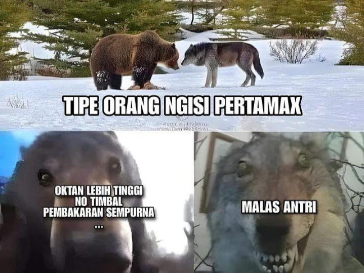 8 Meme Kejadian di POM Bensin, Pilih Pertamax biar Gak Antre?