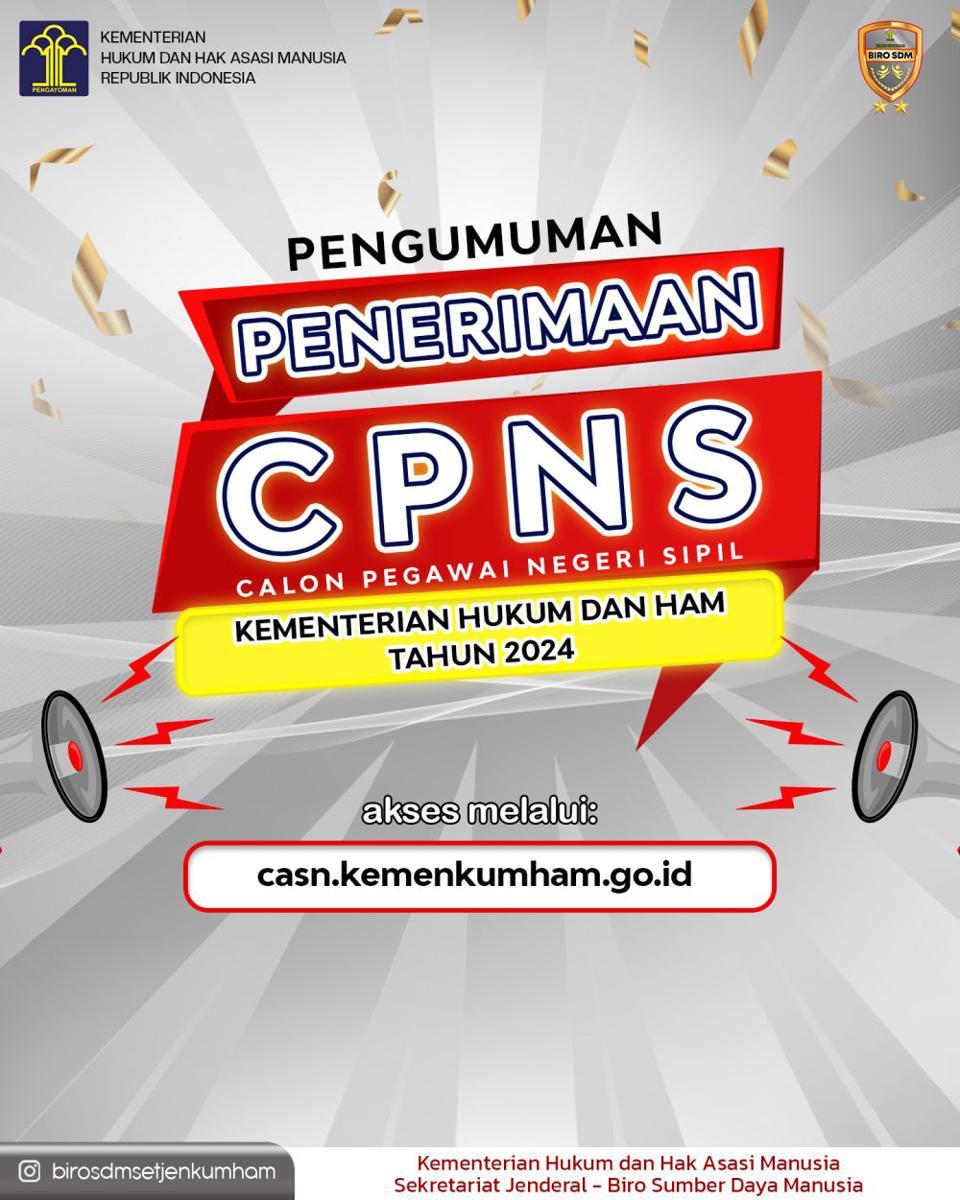 Formasi CPNS Kemenkumham 2024, Dibuka hingga 6 September