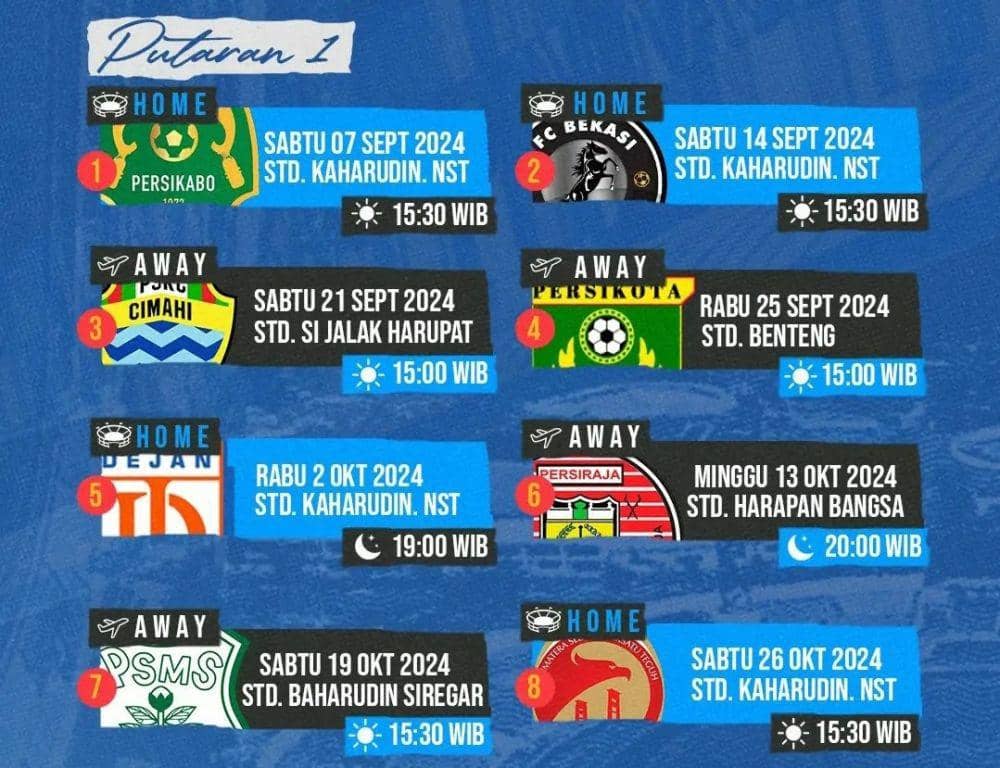 Ini Jadwal PSPS Pekanbaru di Liga 2 2024-2025, Pertama Lawan Persikabo