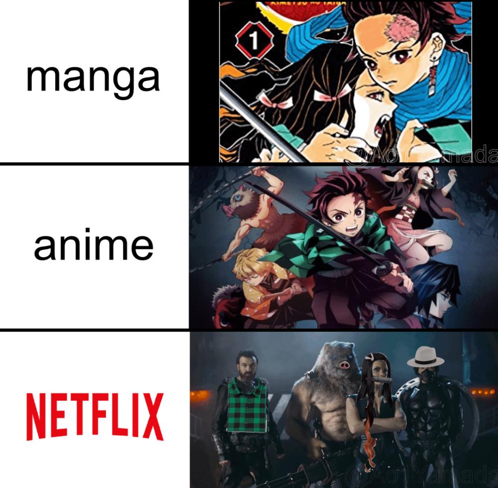 potret meme kocak anime live action (reddit.com/user/Ao1Yamada)