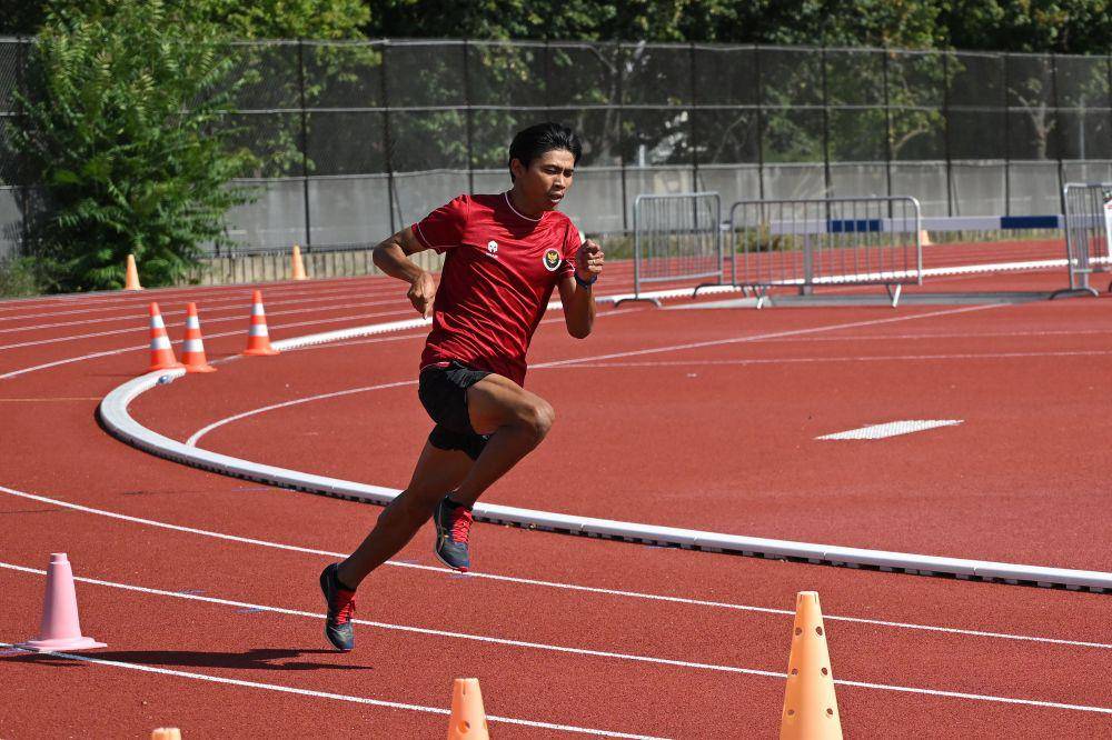 Atlet para atletik Indonesia, Saptoyogo Purnomo berlatih untuk Paralimpiade 2024 Paris (dok.Bidang Media dan Humas NPC Indonesia)