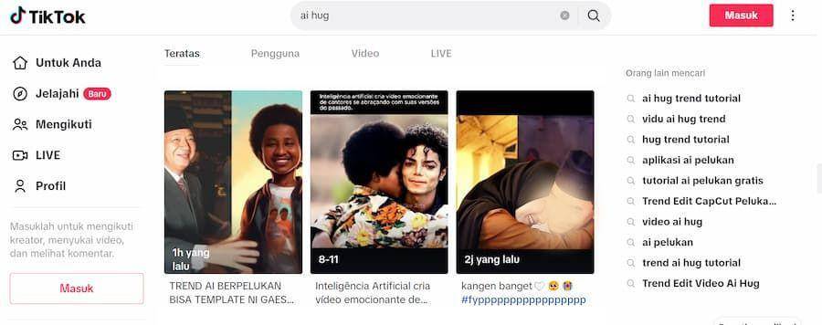 ilustrasi tren AI hug (dok. TikTok)
