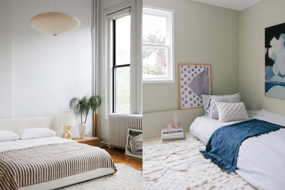 ilustrasi kamar kos cewek dengan kasur lantai (housebeautiful.com) | (domino.com/Andrea Posadas Creative)