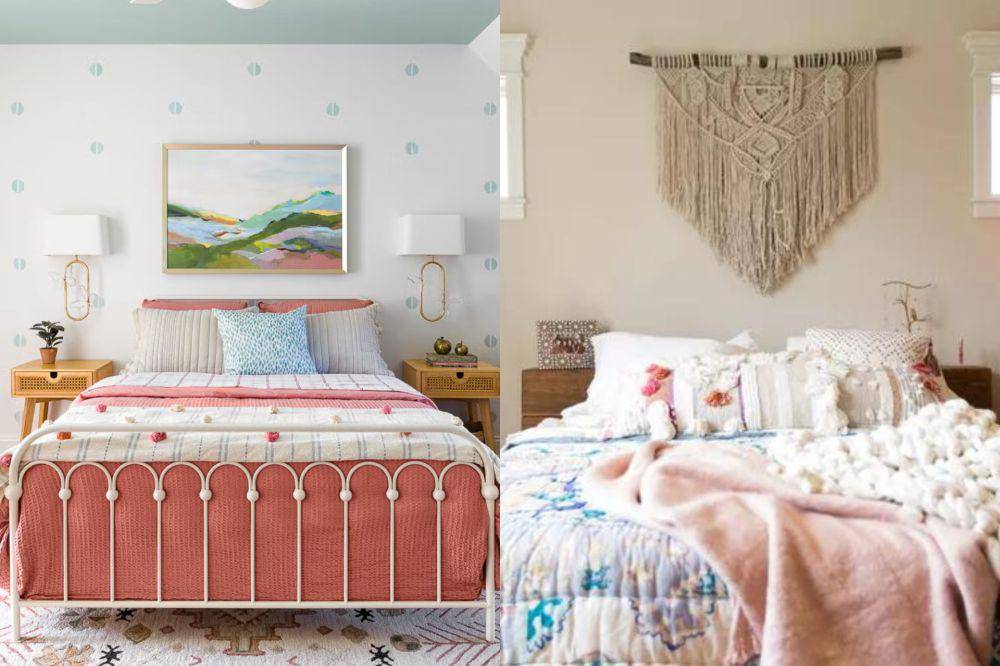 ilustrasi dekorasi dinding kamar tidur remaja perempuan (housebeautiful.com) | (thespruce.com)