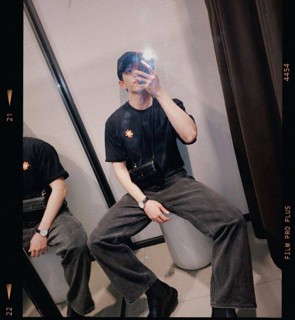 outfit nuansa hitam ala Garfield Pantach (instagram.com/garfinpkk)