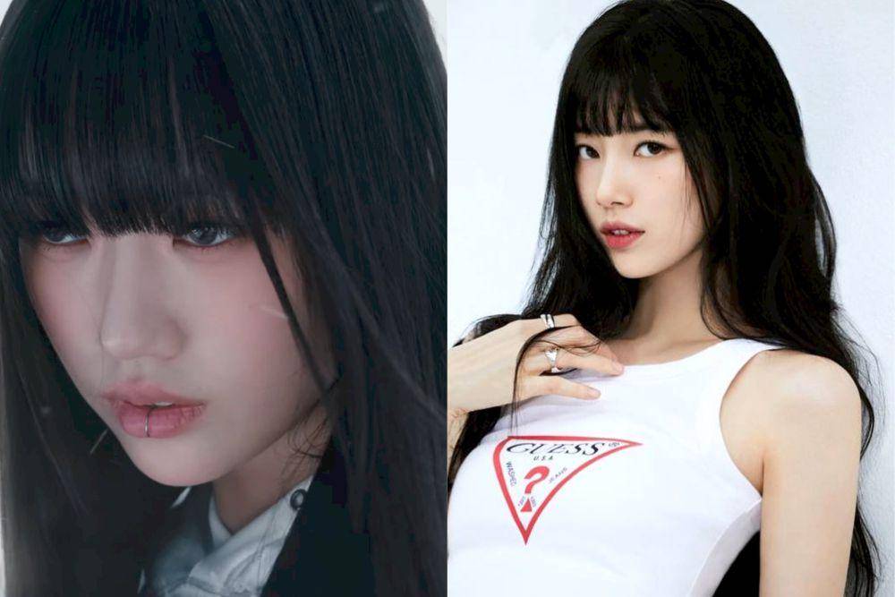 potret mirip Sooin MEOVV dan Bae Suzy (instagram.com/meovv_official_ | instagram.com/skuukzky)