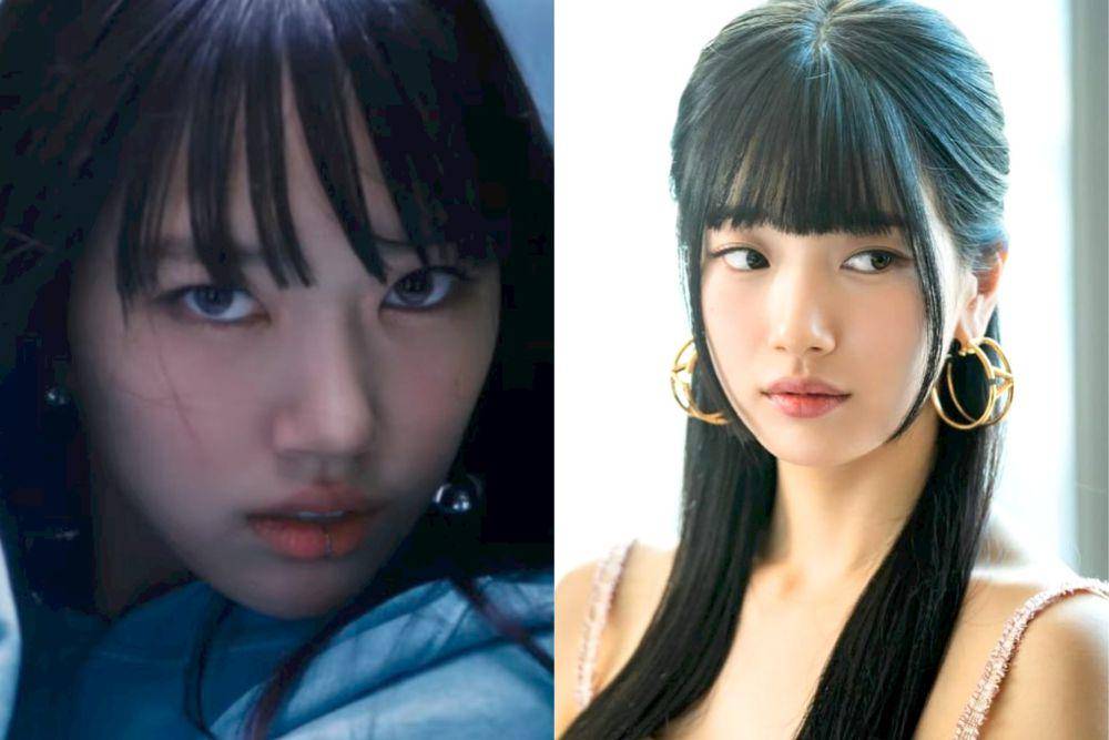 potret mirip Sooin MEOVV dan Bae Suzy (instagram.com/meovv_official_ | instagram.com/skuukzky)