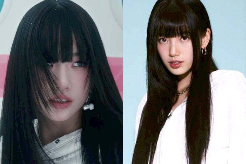 potret mirip Sooin MEOVV dan Bae Suzy (instagram.com/meovv_official_ | instagram.com/skuukzky)