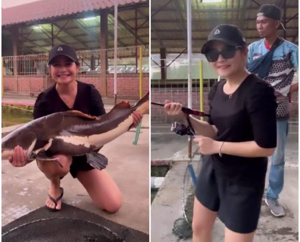 potret Prilly Latuconsina dengan ikan hasil pancingan (instagram.com/prillylatuconsina96)