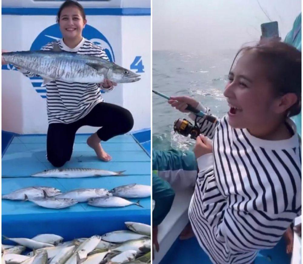 potret Prilly Latuconsina dengan ikan hasil pancingan (instagram.com/prillylatuconsina96)