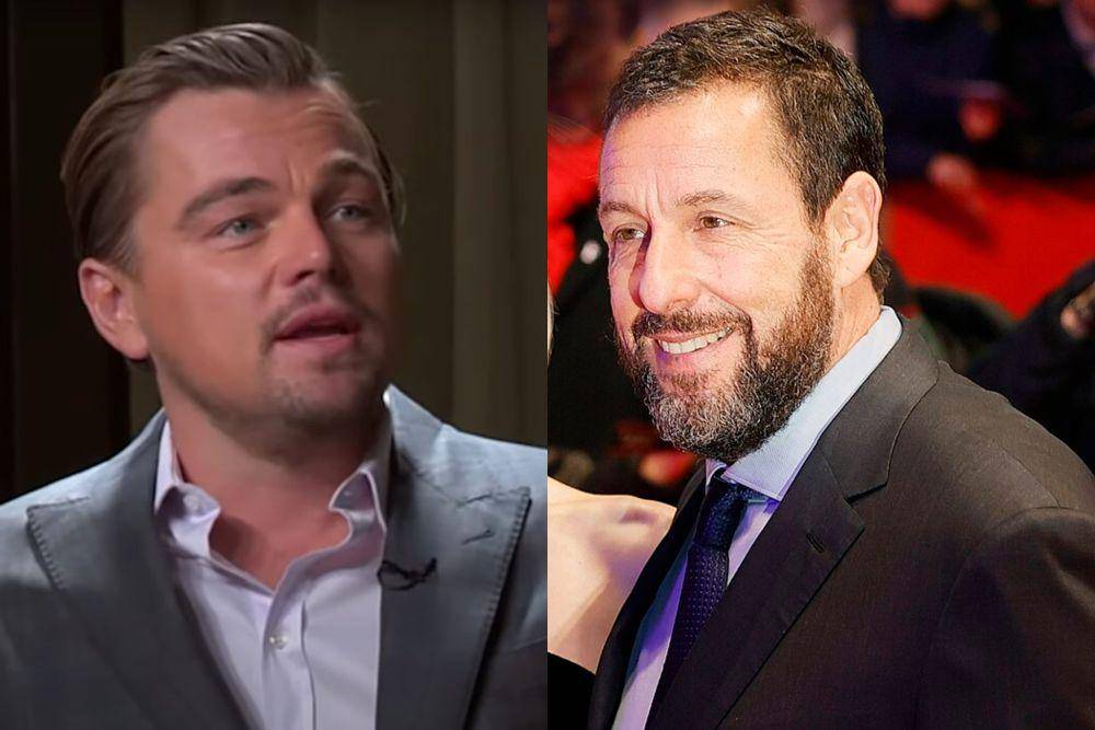 Leonardo DiCaprio (kiri) dan Adam Sandler di Berlinale 2024 (commons.wikimedia.org/Talent Agency Guide | commons.wikimedia.org/Elena Ternovaja)
