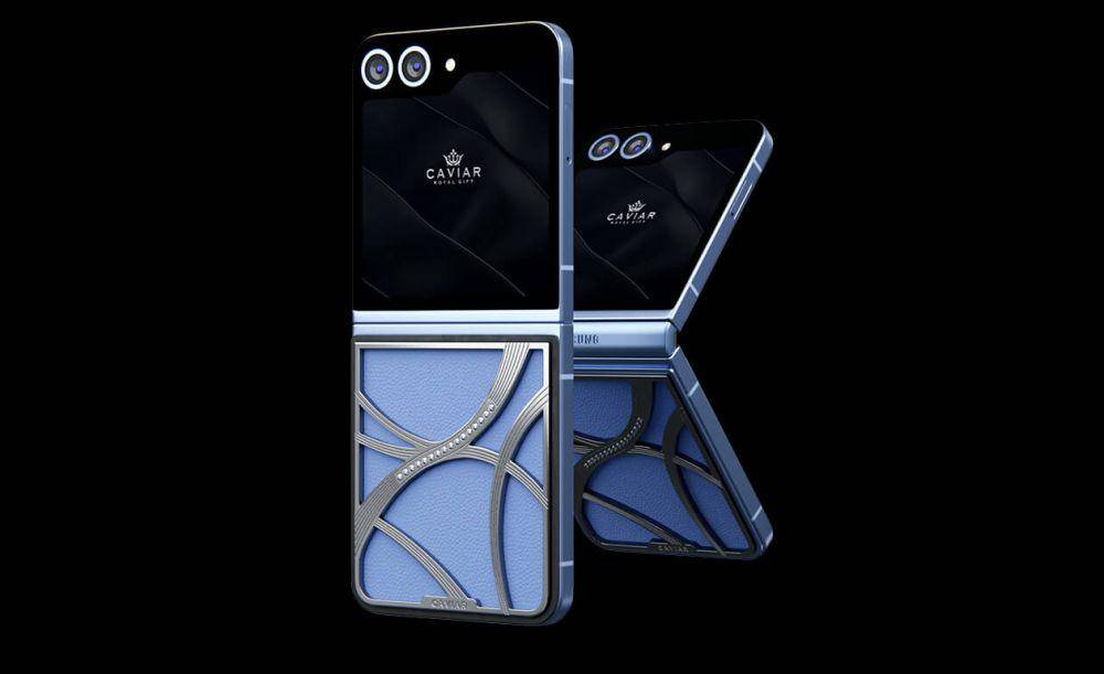 Desain mewah Samsung Galaxy Z Flip6 dari Caviar pada varian Sapphire (caviar.global)