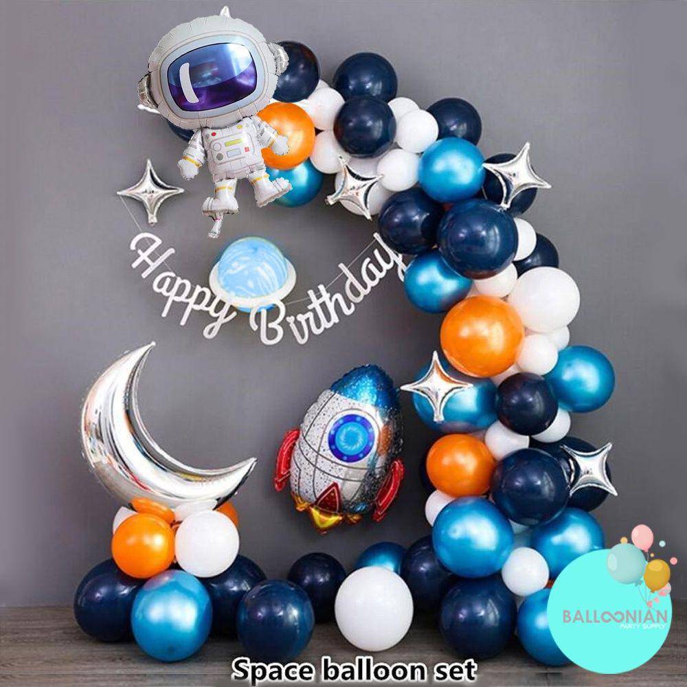 Ilustrasi dekorasi ultah astronot (Shopee/Balloonian)