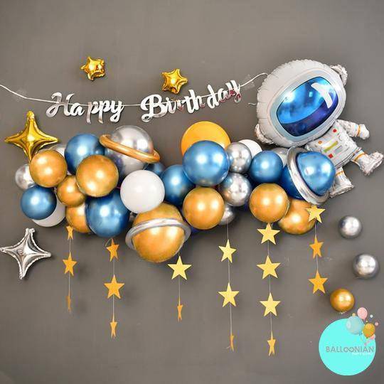 Ilustrasi dekorasi ultah astronot (Shopee/Balloonian)