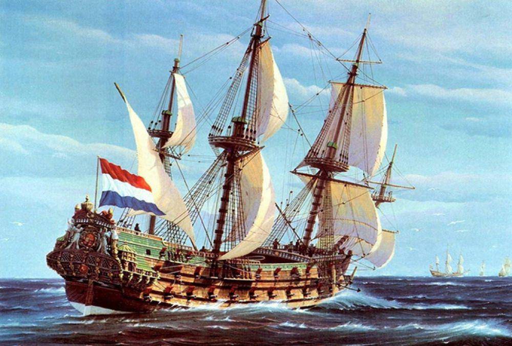 Ilustrasi kapal VOC abad 17 (google.com/search?q=kapal+layar+abad+bangsa+belanda)
