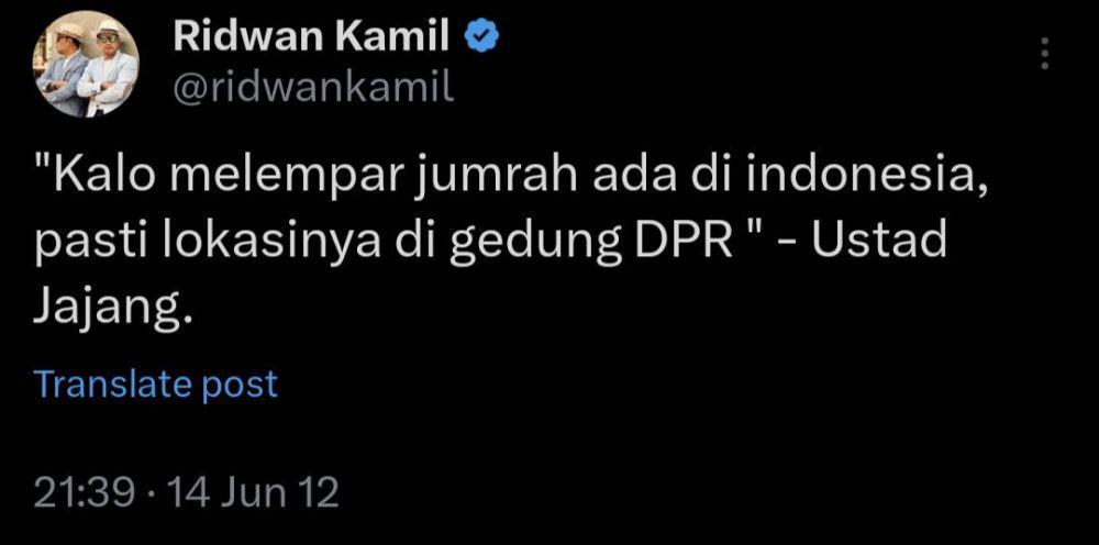 tweet jokes lawas Ridwan Kamil (x.com/ridwankamil)