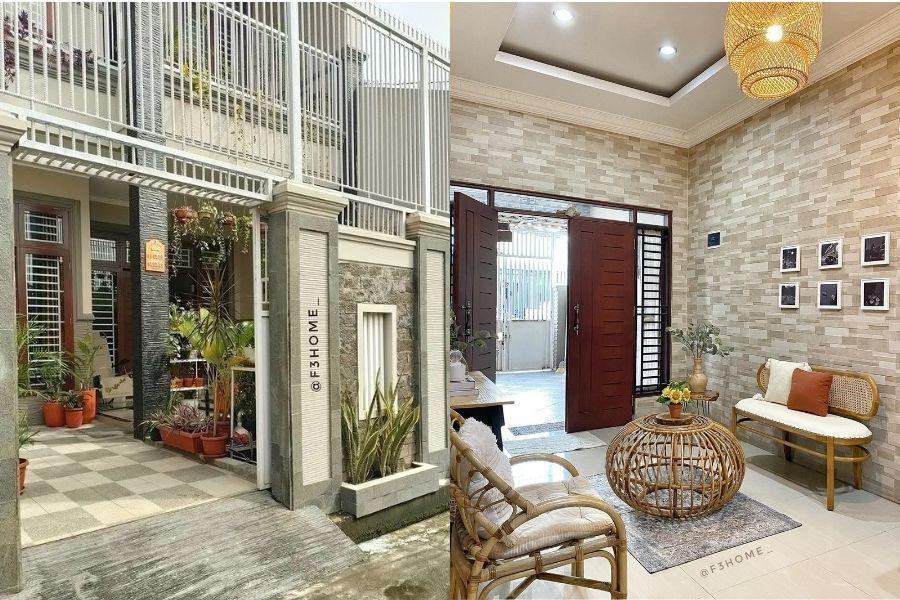 Desain Rumah 6x32 Meter dengan Gaya Bohemian, Full Earth Tone!