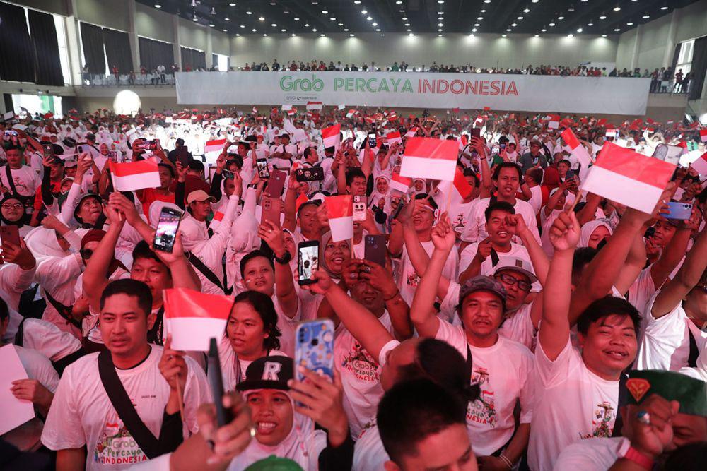 Antusiasme Mitra Grab yang mengikuti rangkaian acara di Hari Mitra Grab & OVO yang digelar di Jakarta (Dok. IDN Times)