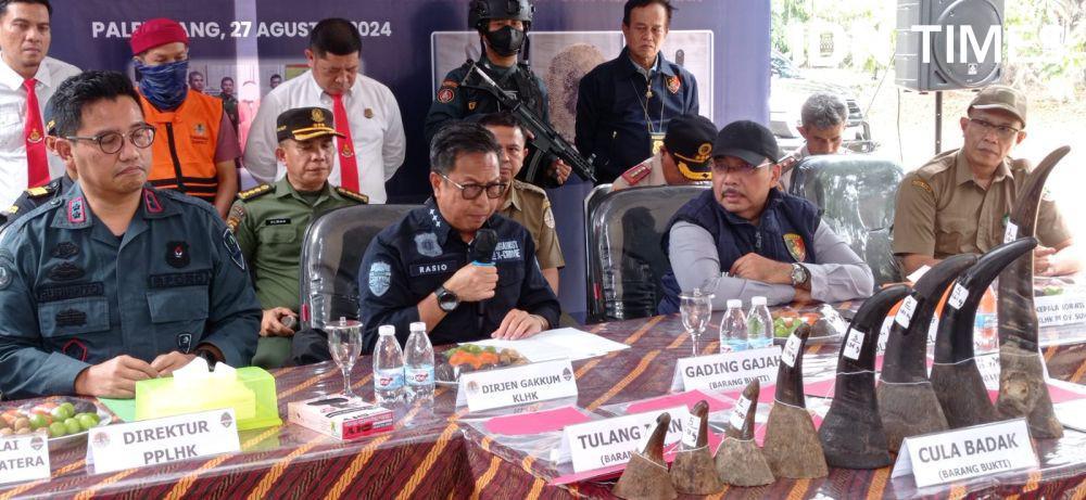 KLHK Tangkap Penjual Cula Badak dan Gading Gajah di Palembang