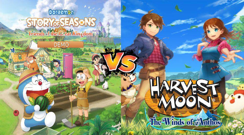 Doraemon Story of Seasons: Friends of the Great Kingdom Vs. Harvest Moon: The Winds of Anthos (dok. Marvelous/Doraemon Story of Seasons: Friends of the Great Kingdom I dok. Natsume Inc./Harvest Moon: The Winds of Anthos)