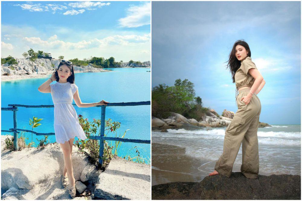 7 Potret Natasha Wilona saat ke Bangka Belitung, Healing!