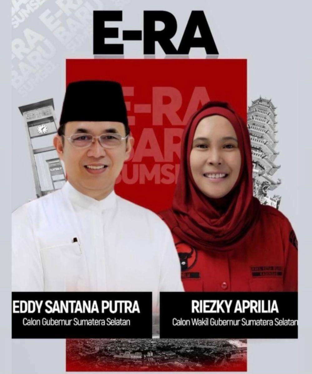 Pasangan Eddy Santana-Riezky Aprilia (Era) maju di Pilgub Sumsel (Dok: ist)
