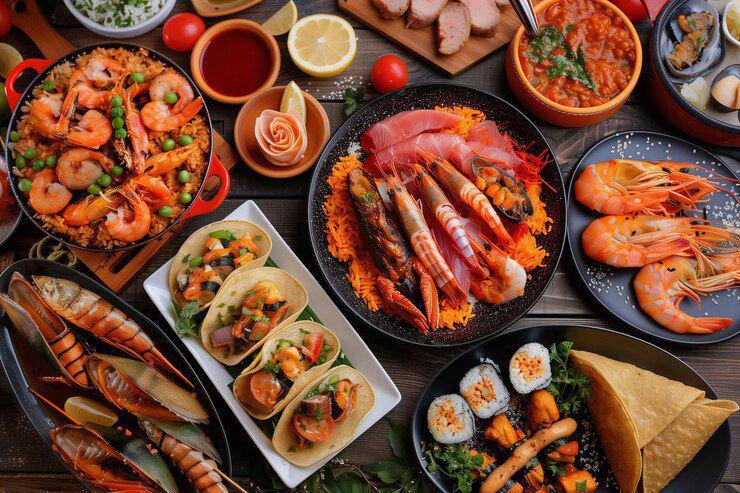 Ilustrasi seafood (freepik.com/lashkhidzetim)